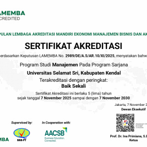 Sertifikat APS Prodi Manajemen - Baik Sekali